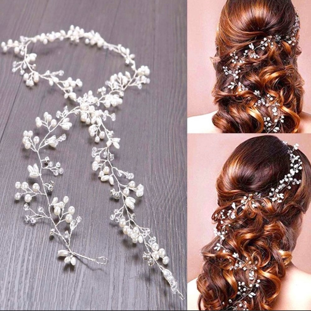 Wedding Bridal Crystal Long Hair Vines Head Piece Bridal Hair Accessories